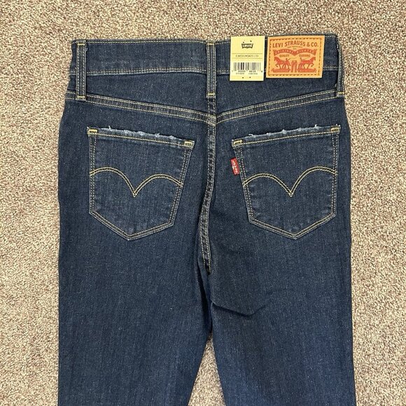Levi's 720 Womens Super Skinny Jeans Size 0 Med / W25 L30 Blue High Rise NWT $69 - Picture 16 of 16